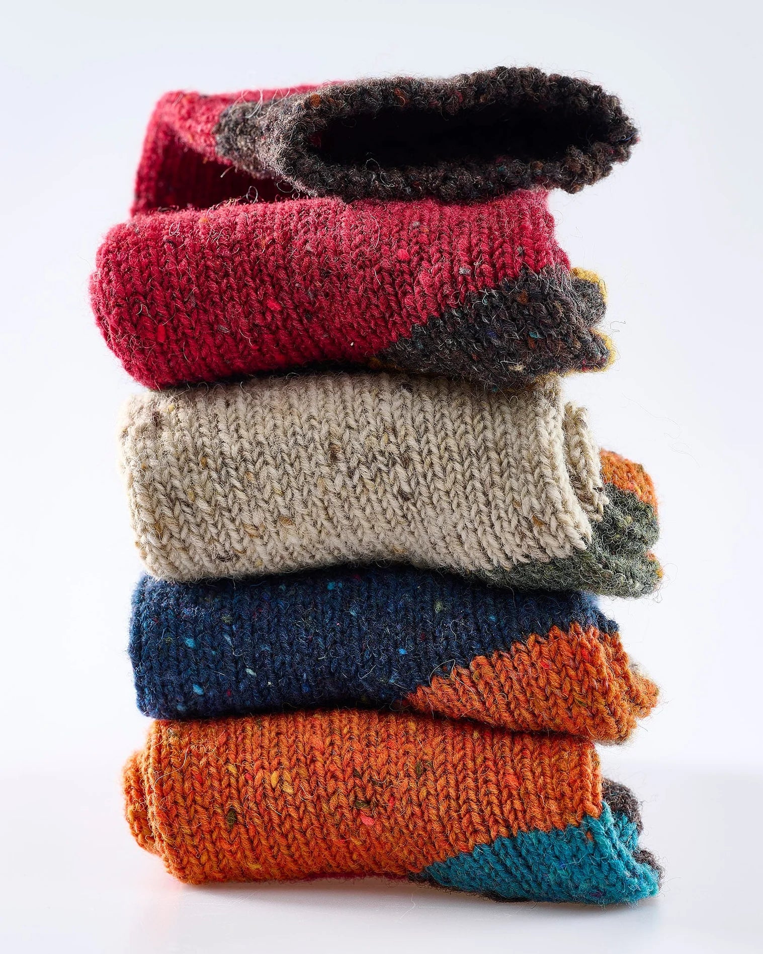 Men's Red Donegal Wool Socks