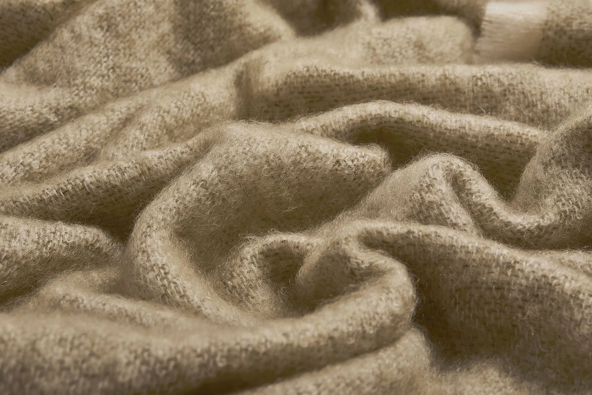 Mooneen Olive Mohair Throw
