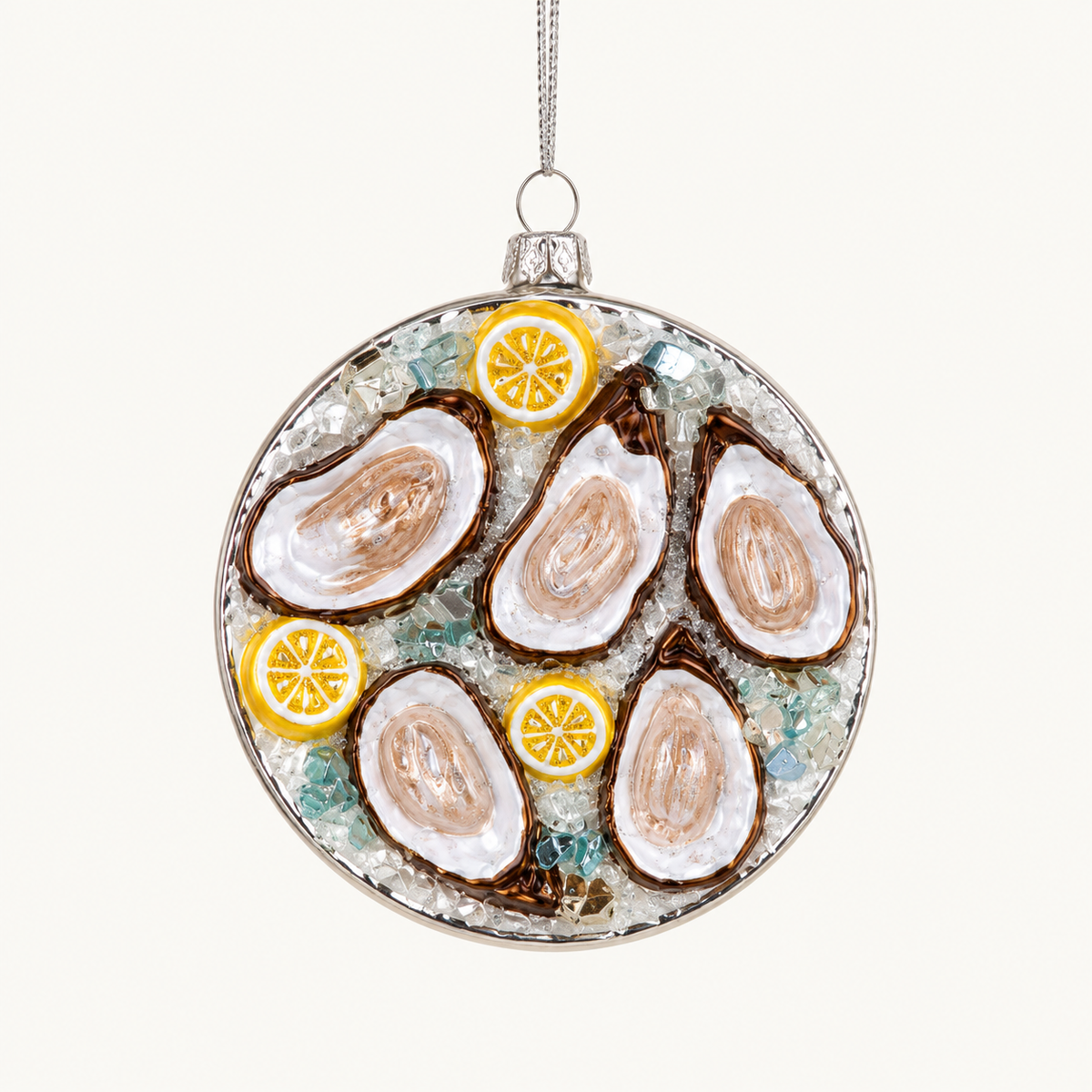 Plated Oysters on Ice Ornament
