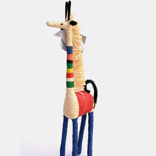 Primary Colors Raffia Giraffe Figurine