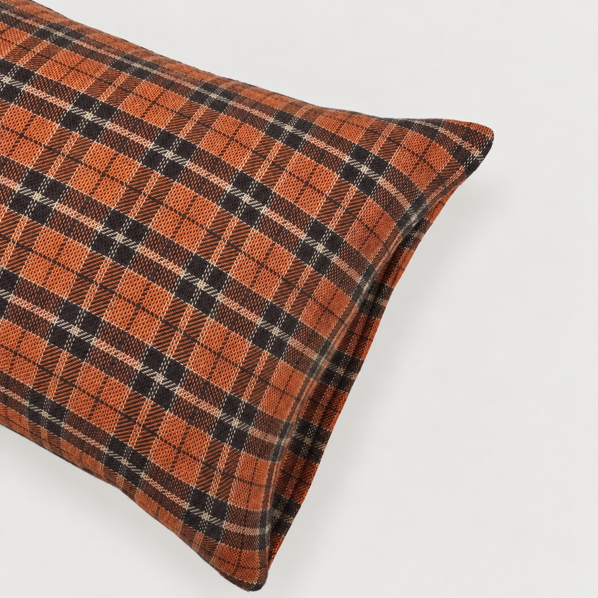 Pumpkin Tartan Lumbar Pillow