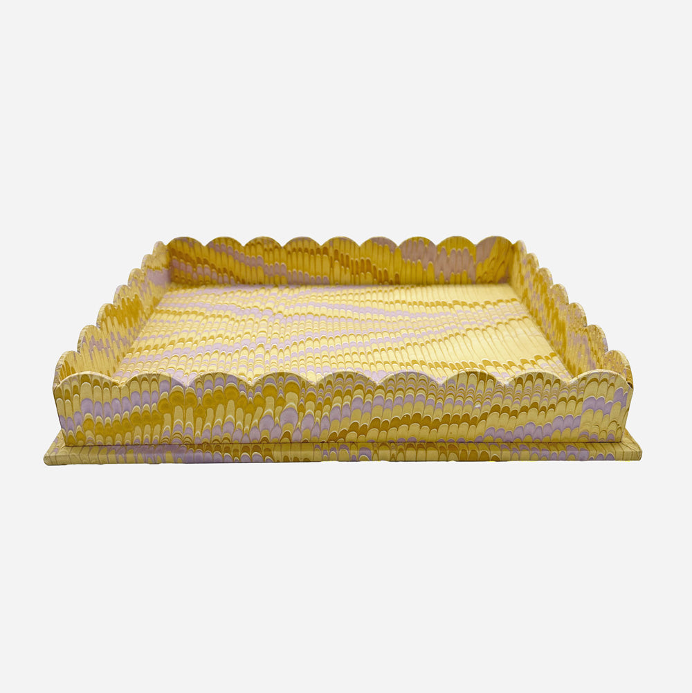 Yellow Scalloped Tray