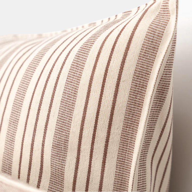 Brown Stripe Pillow, square