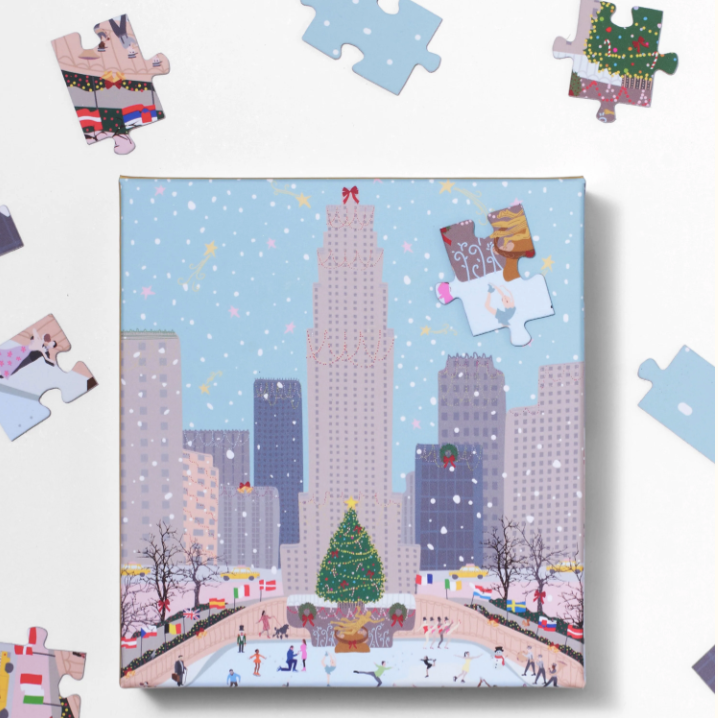 Ordinary Habit 100 Piece Puzzle - Christmas Pink House by Maja