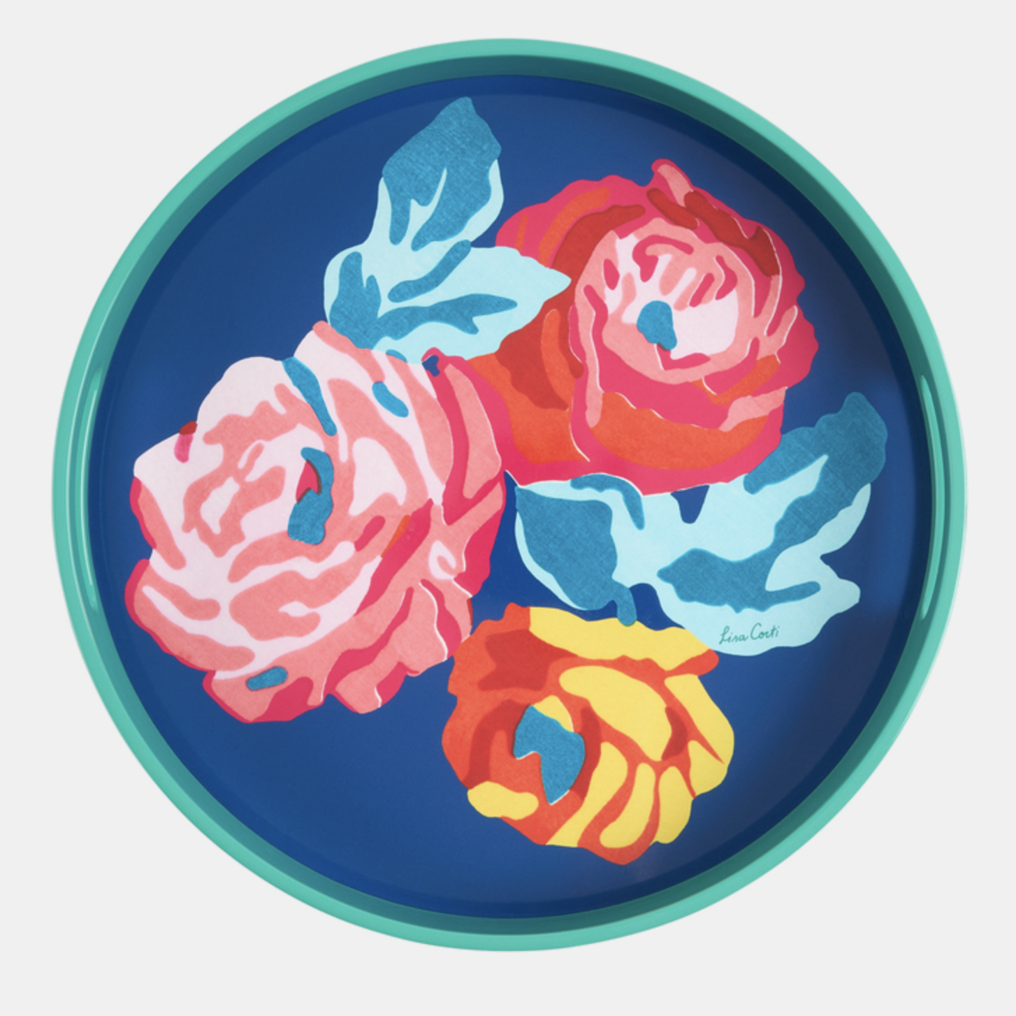 Nizam Flower Blue Round Tray