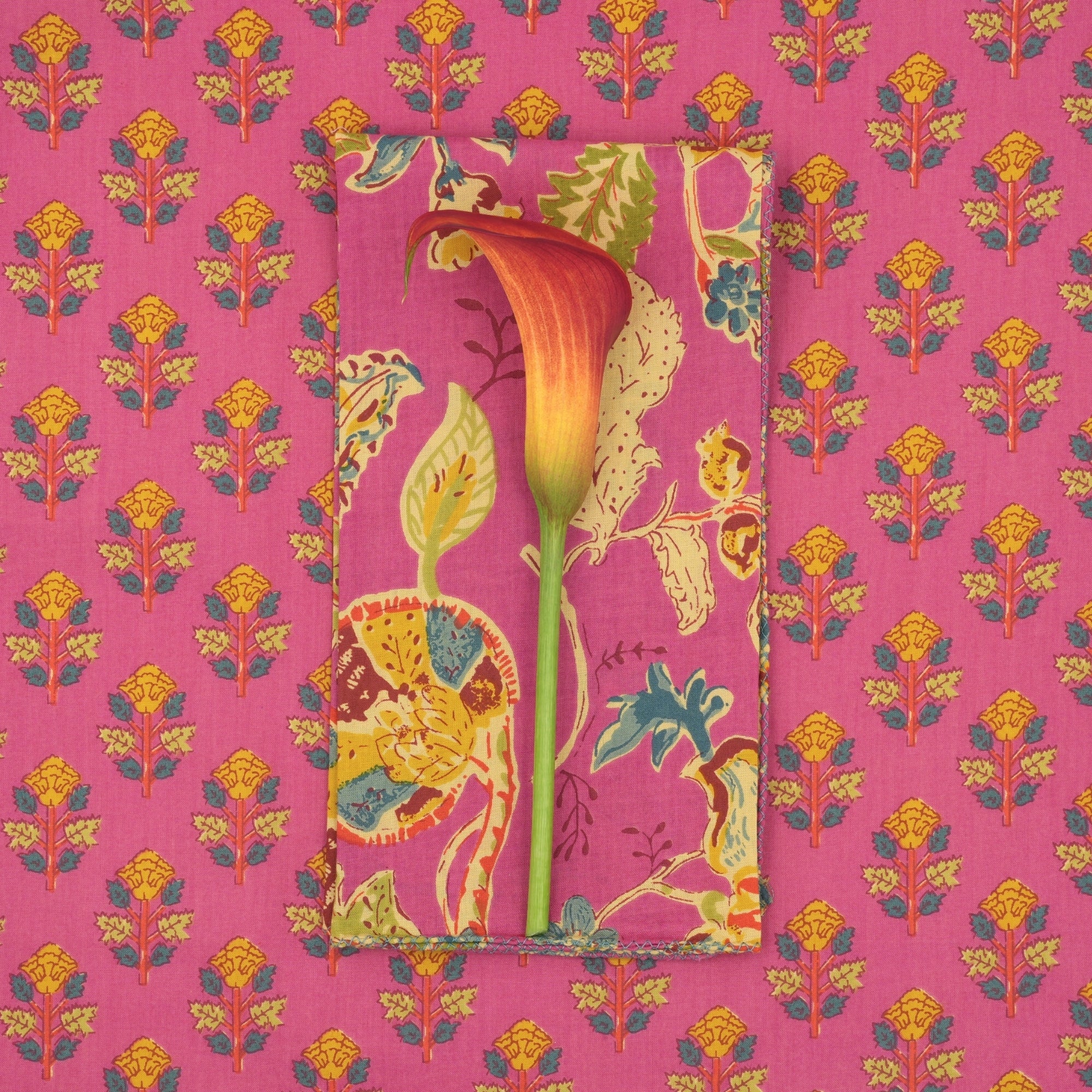 Liseron Carmine Napkins: Set of 4