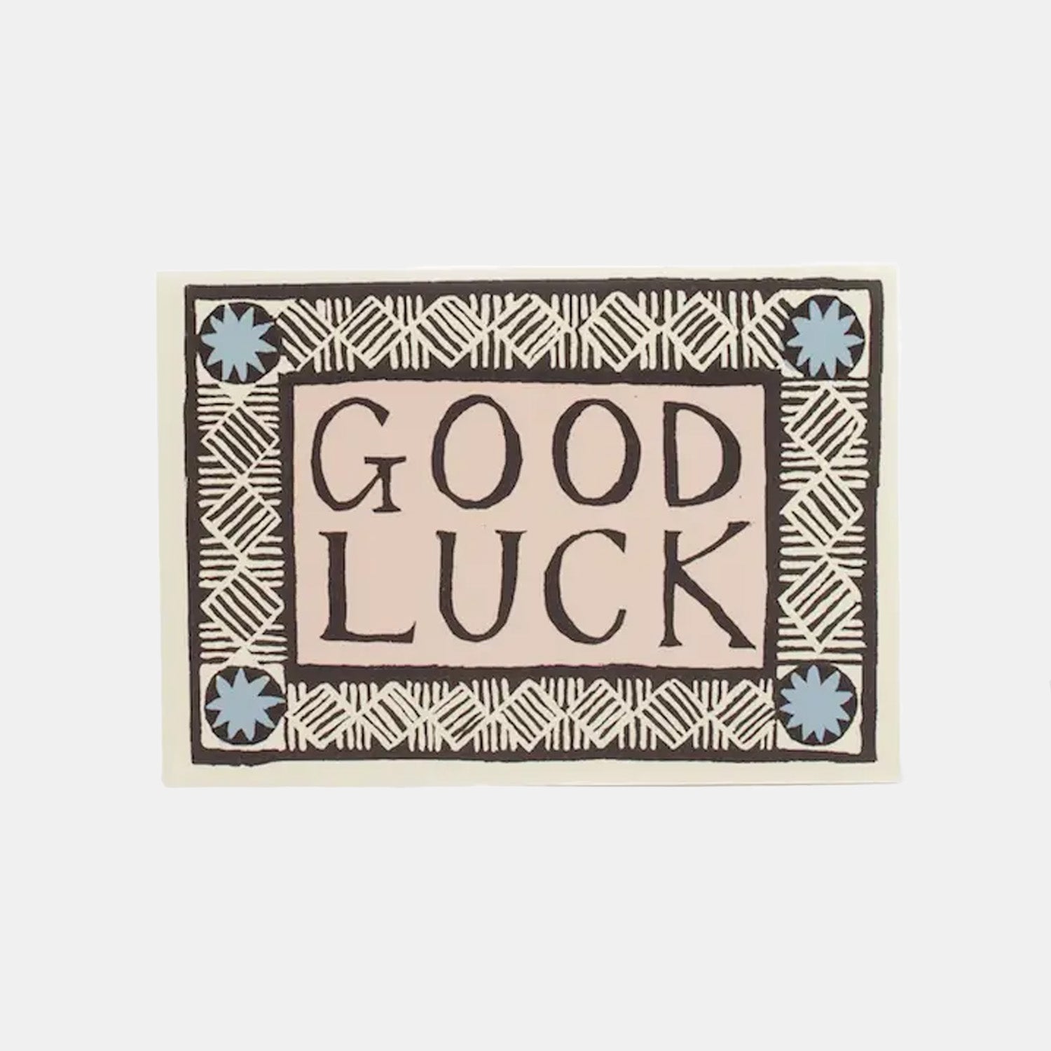 Good Luck Blue Brown Card