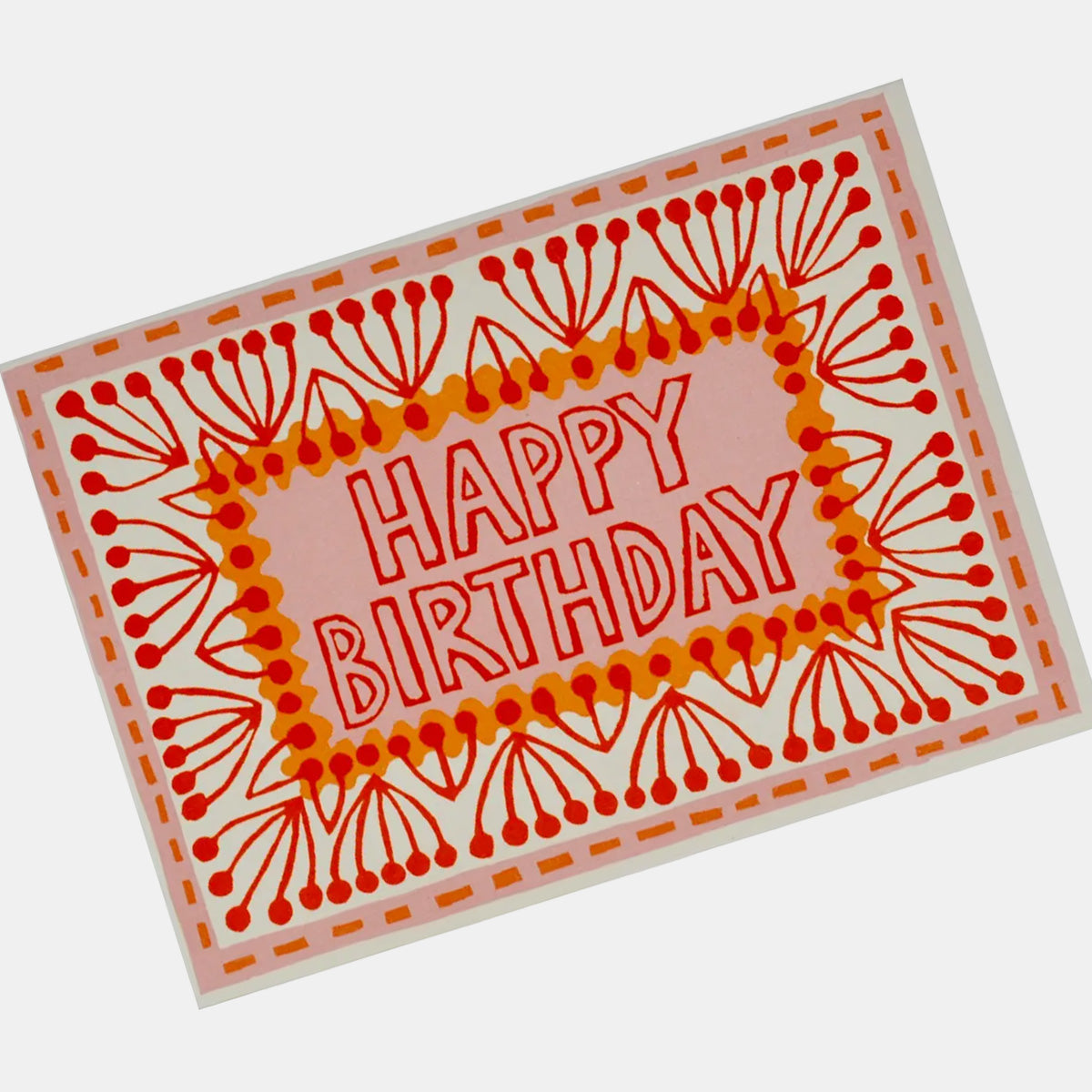 Happy Birthday Pink Orange Card