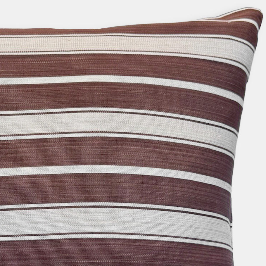 Brown Ecru Stripe Square Pillow