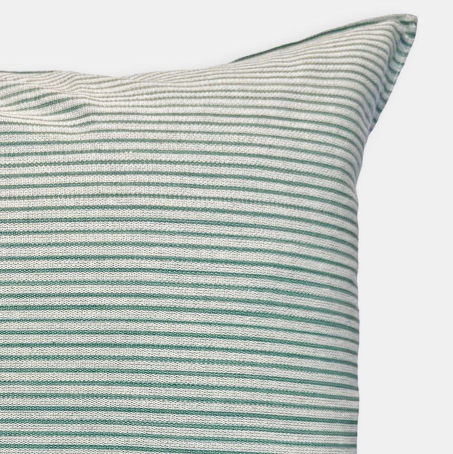 Olive Thin Stripe Square Pillow