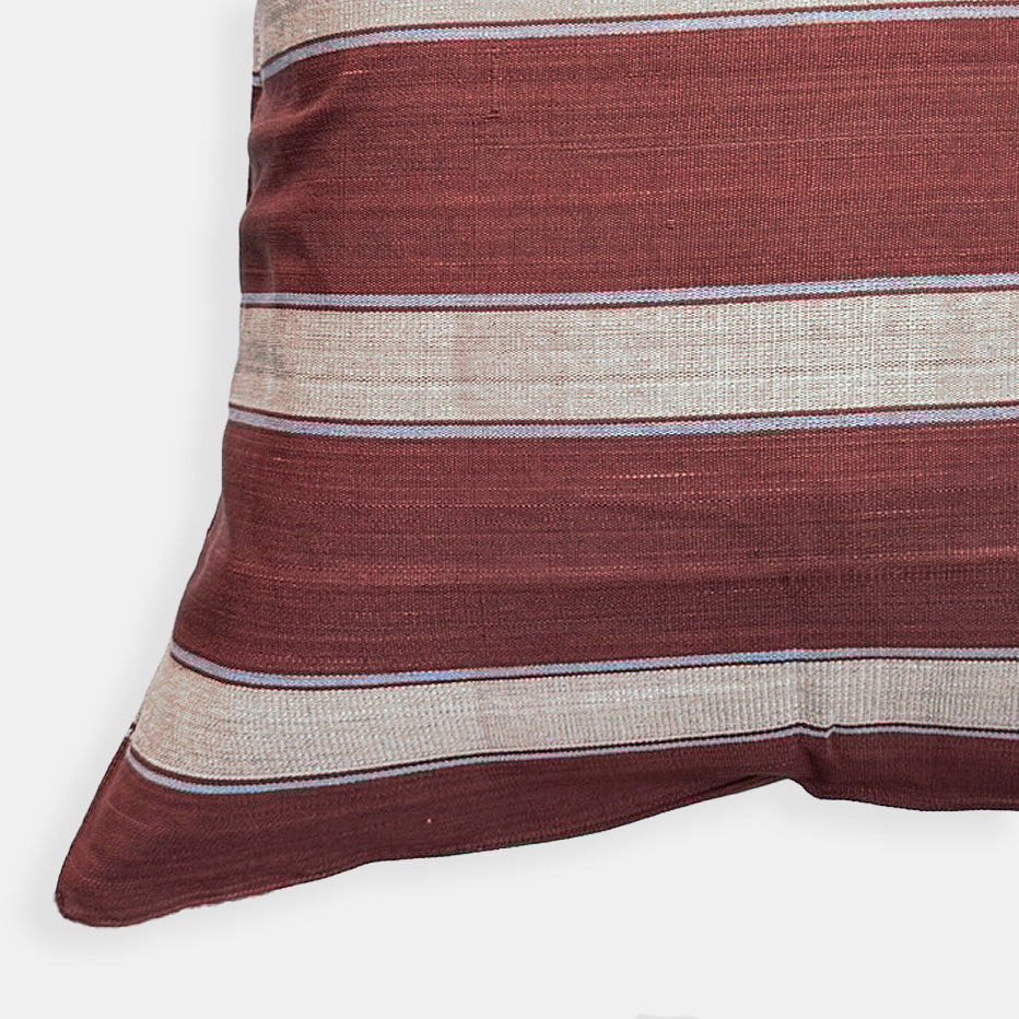 Brick Pale Blue Stripe Square Pillow