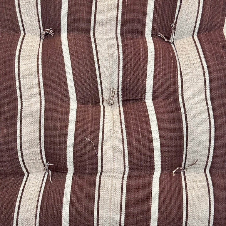 Square Seat Cushion in Brown Ecru Stripe