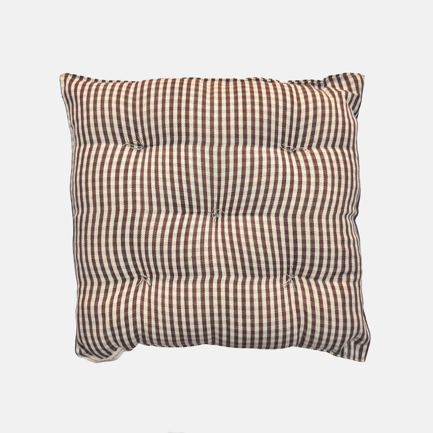 Square Seat Cushion in Brown Gingham