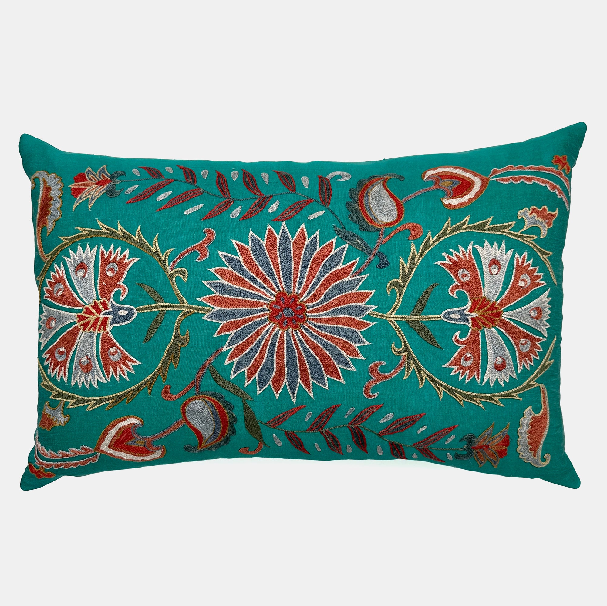 Teal and clearance orange pillow