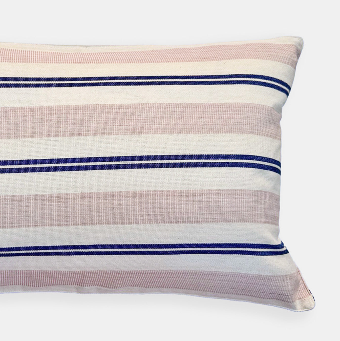 Dusty Pink Navy Stripe Lumbar Pillow
