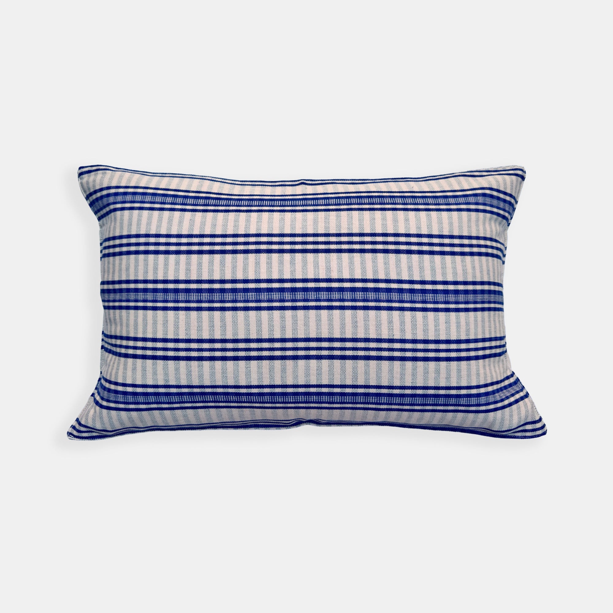 Pink and Navy Tartan Lumbar Pillow