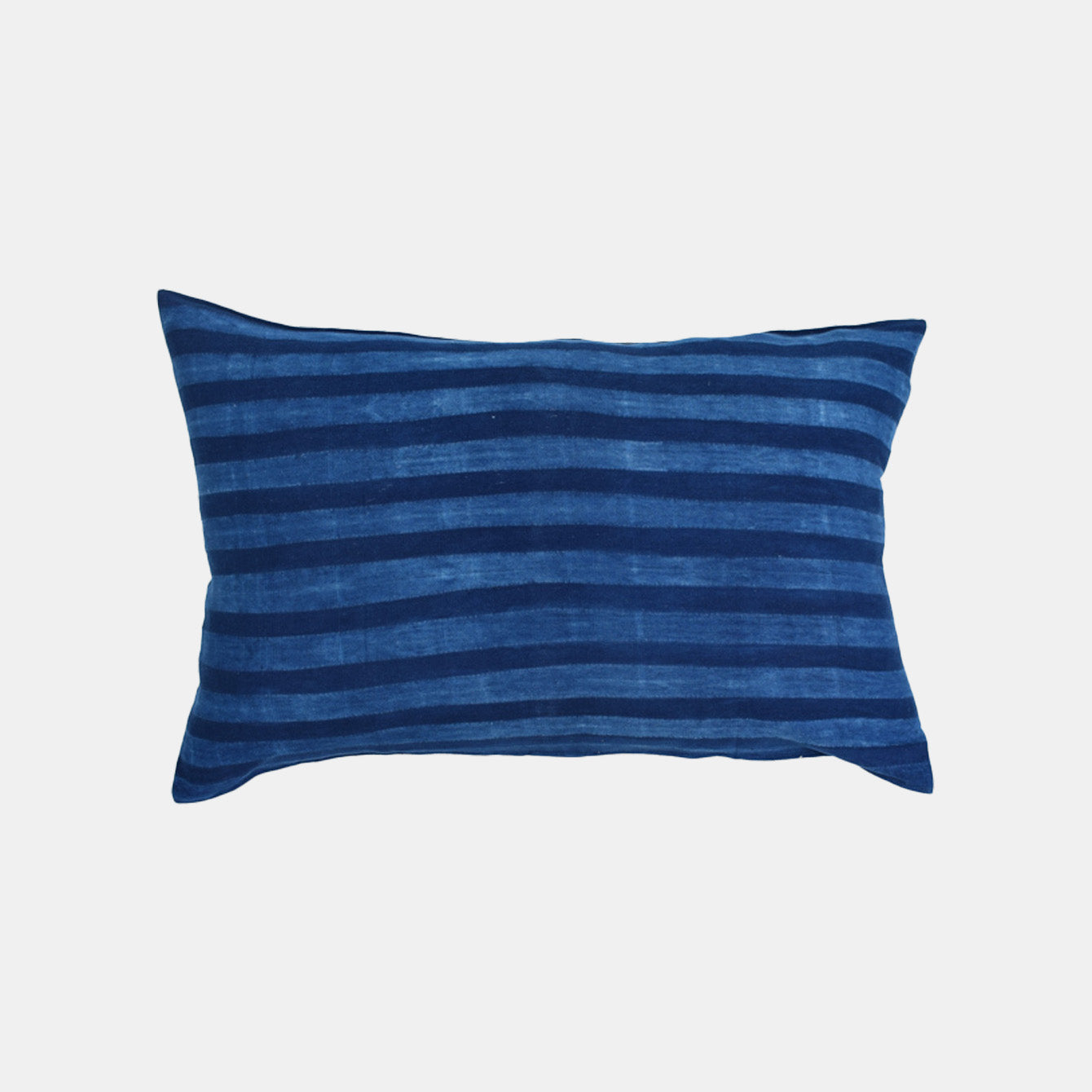 Indigo Narrow Stripe Lumbar Pillow