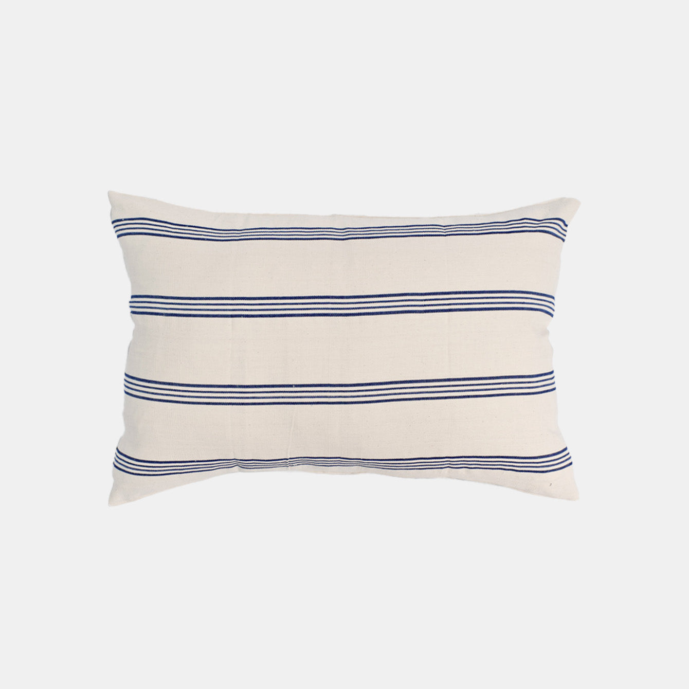 Natural with Blue Stripe Lumbar Pillow