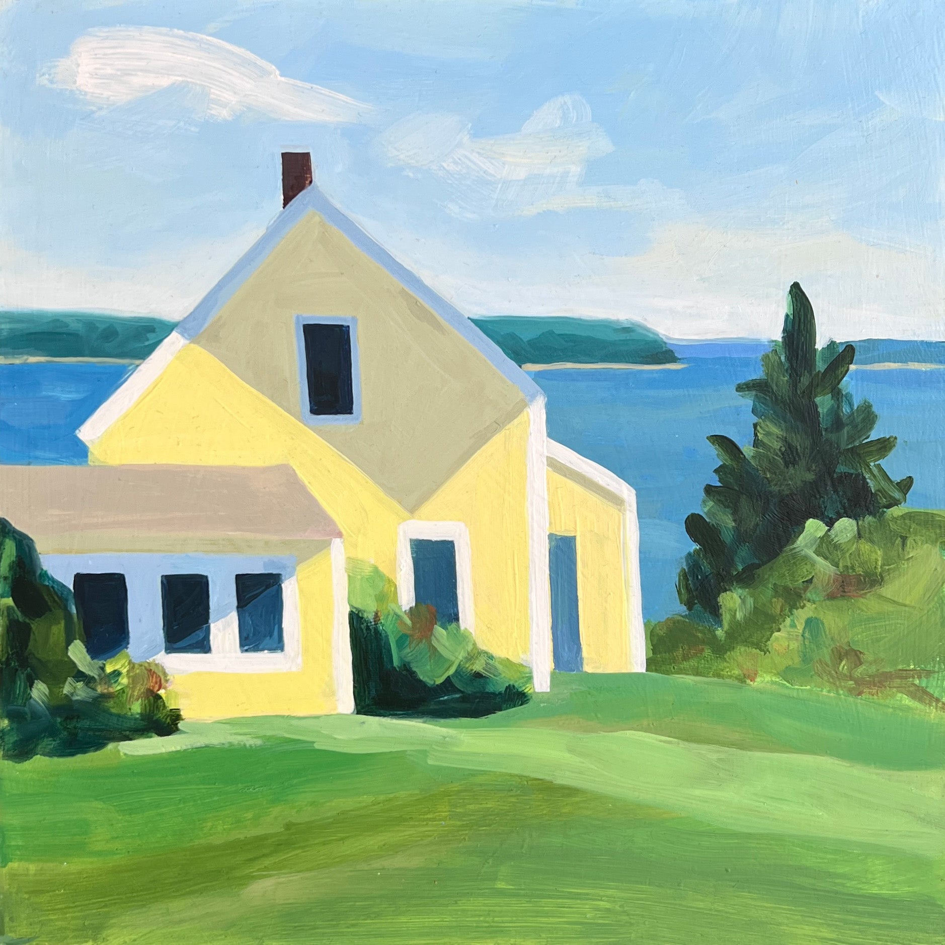 The Yellow House, Stonington, Maine by Claire Cushman