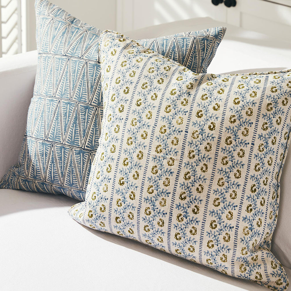 Lucca Moss Azure Pillow, square
