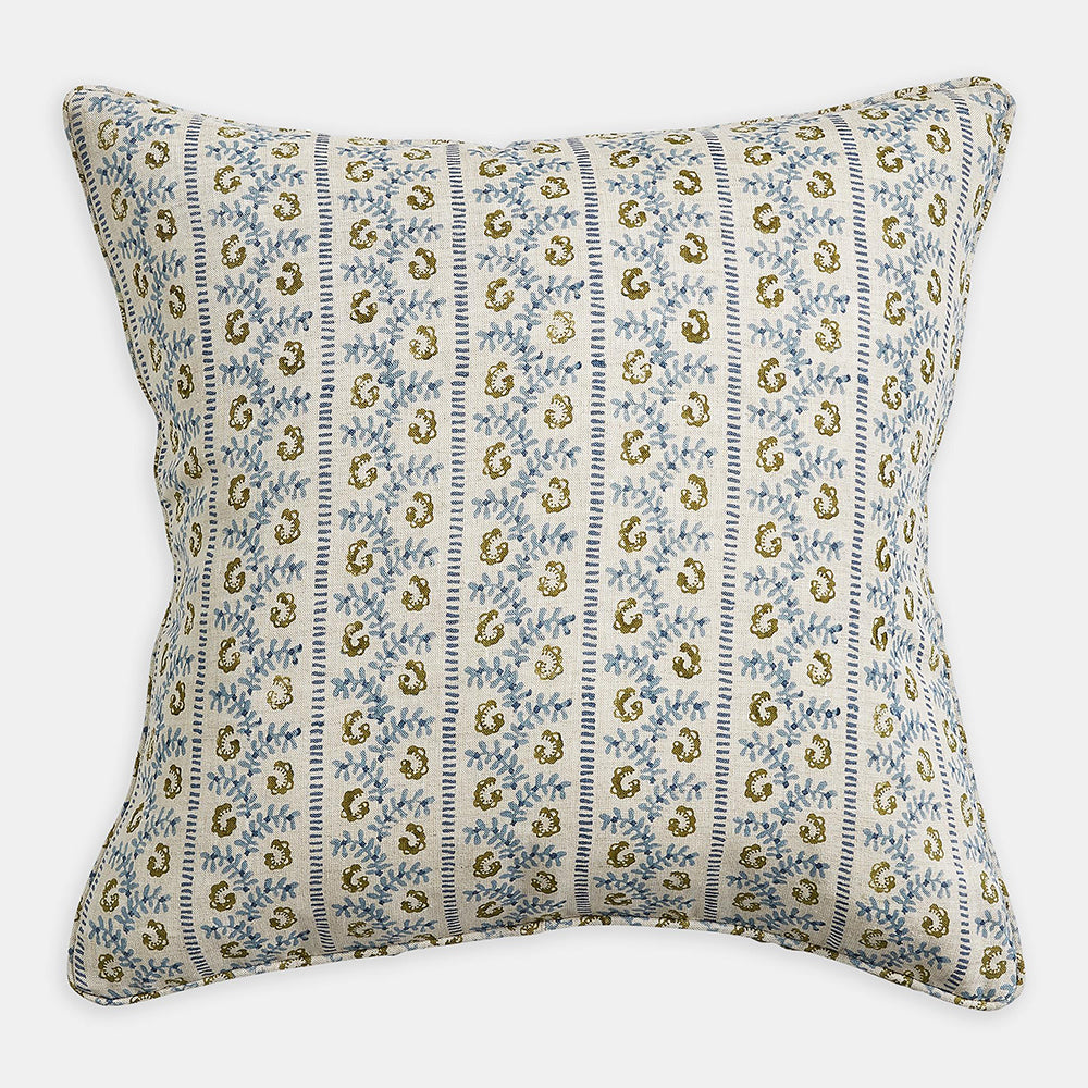 Lucca Moss Azure Pillow, square