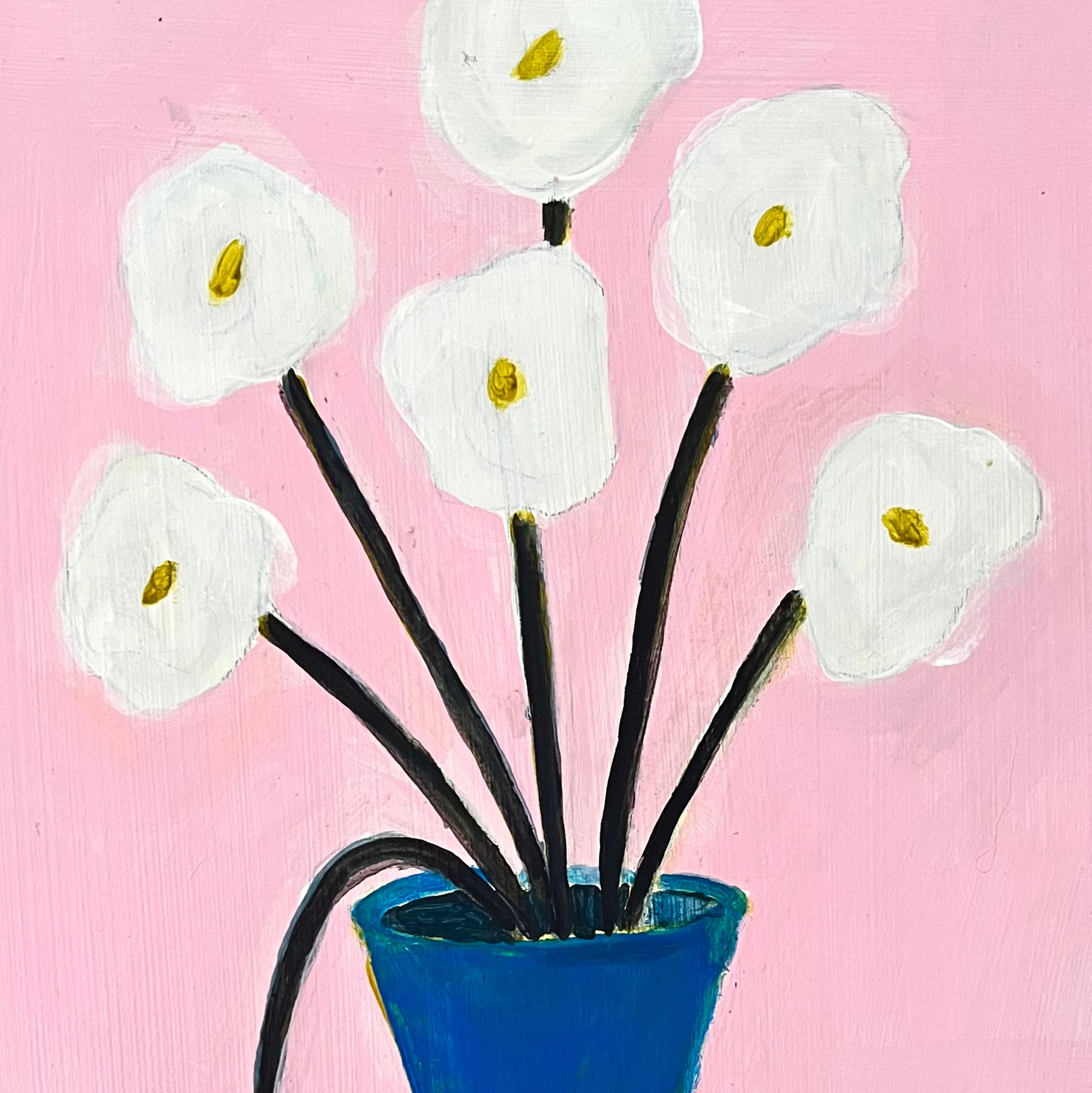 White Flowers on Pink by Chloe Galkin