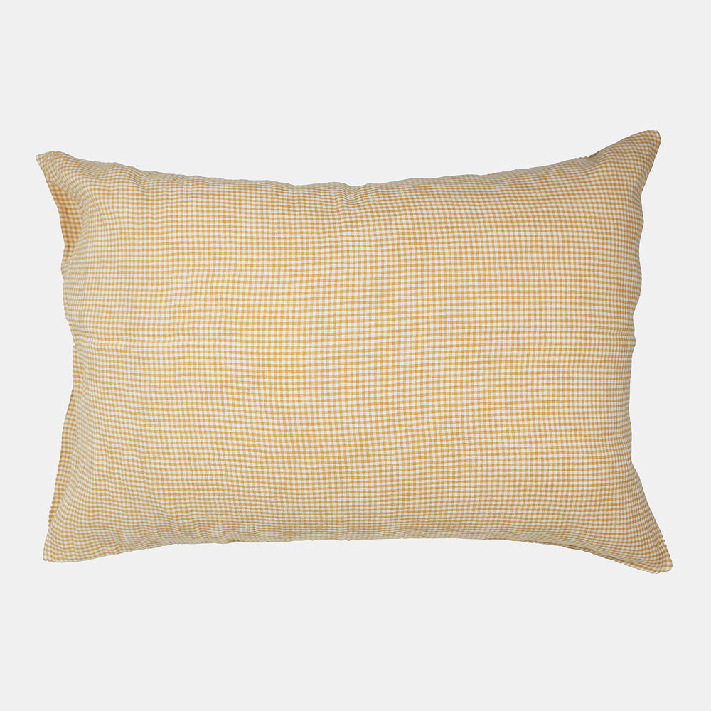 Linen Standard Pillowcase, saffron tiny gingham