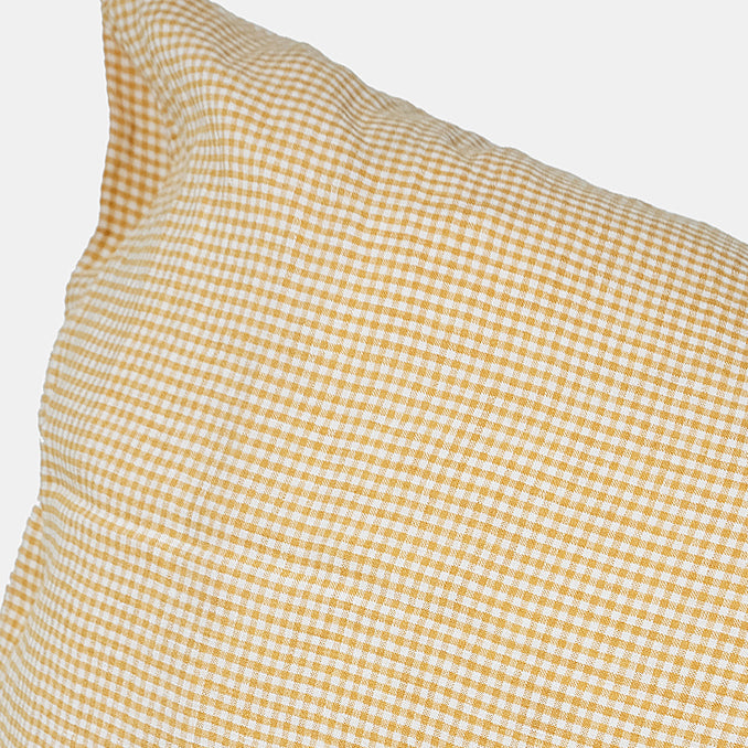 Linen Standard Pillowcase, saffron tiny gingham