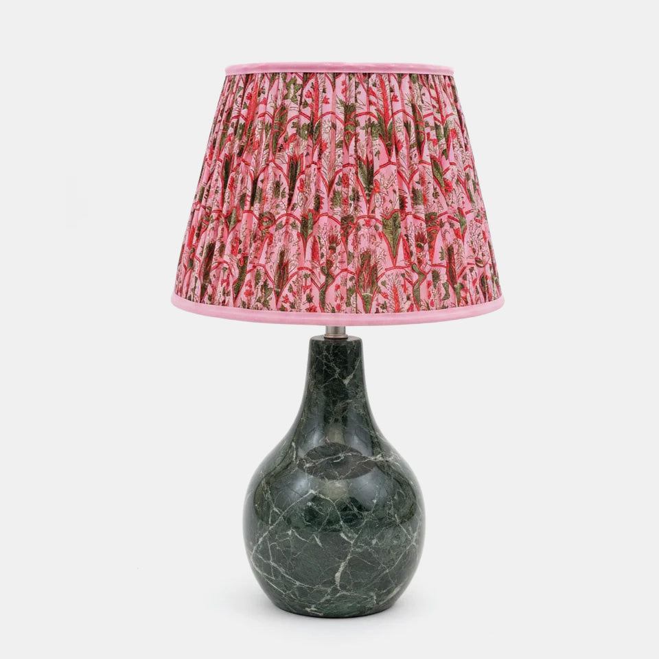 Pleated Empire Lampshade in Pink Arch