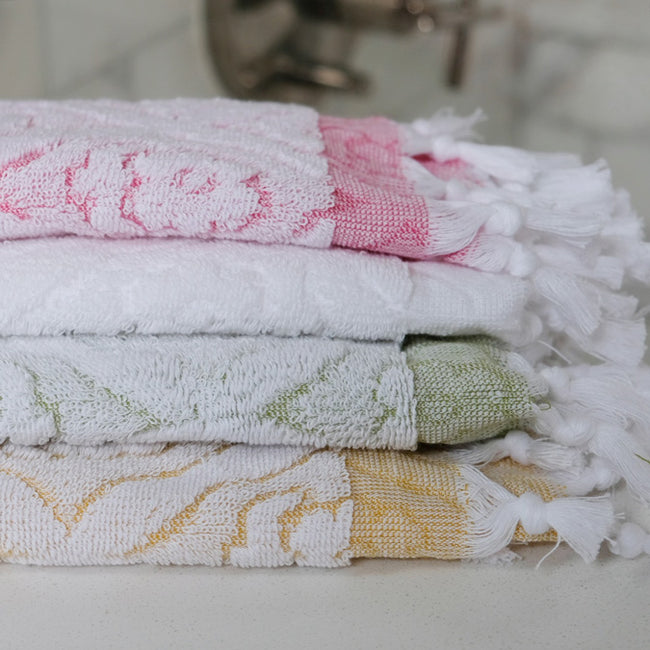 Flower Hand Towel, moss green