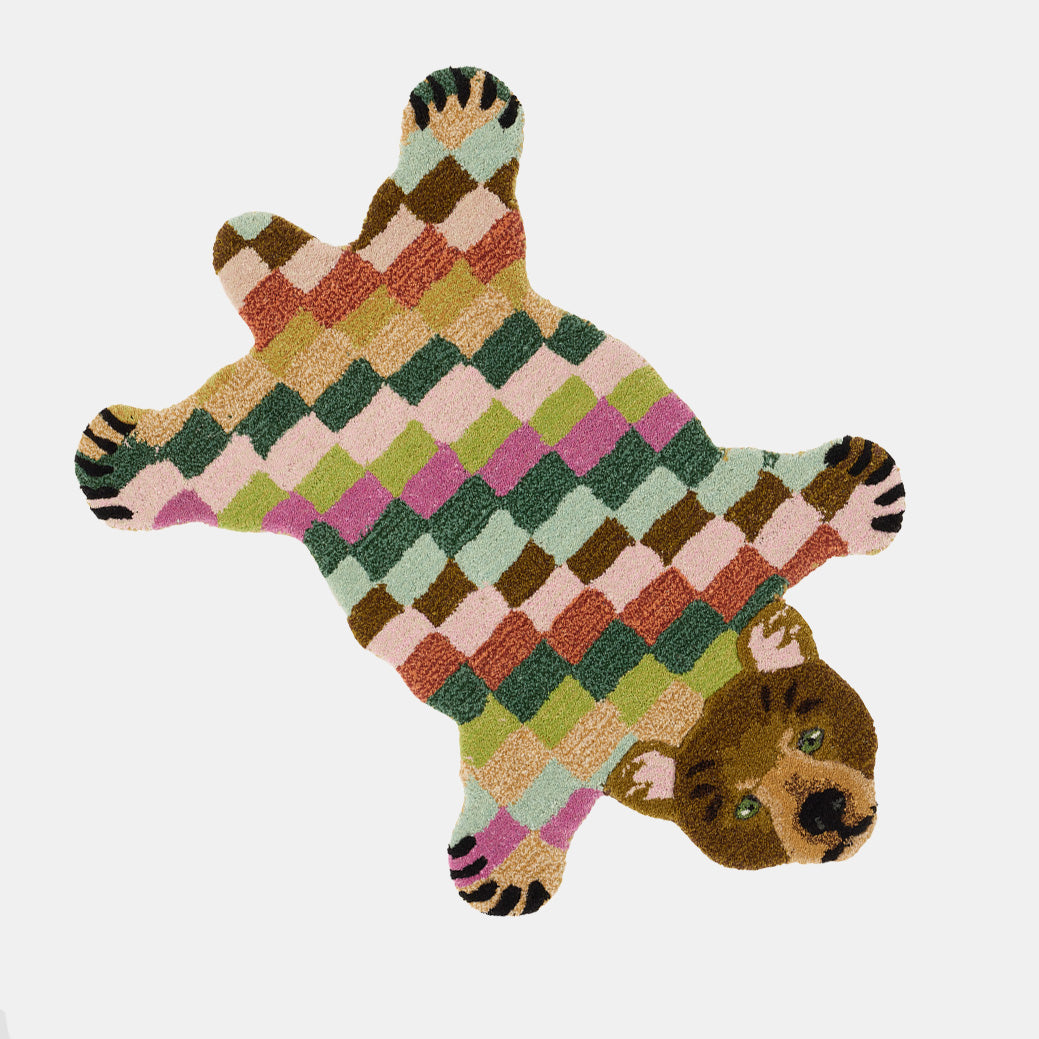 Archie Check Bear Rug in Small