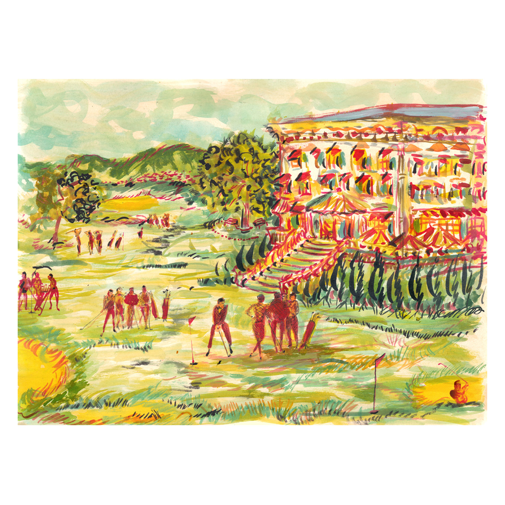 Golf in Red Print