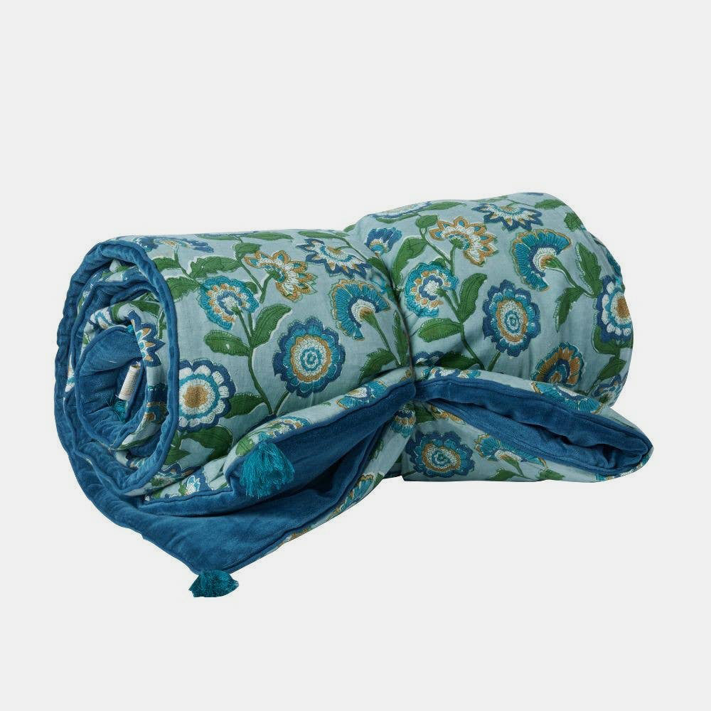 Sofa Topper in Guapao Blue Green - Collyer's Mansion