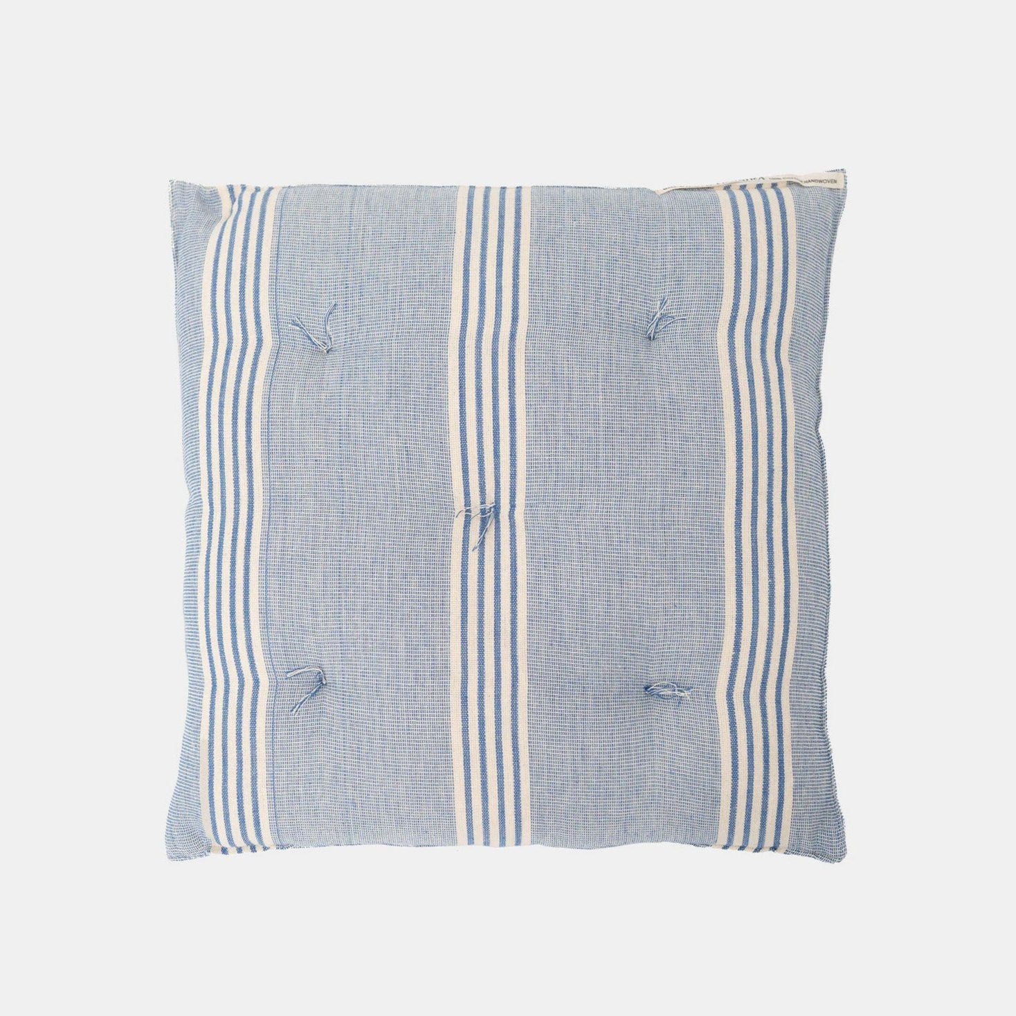 Light Blue Stripe Square Seat Cushion