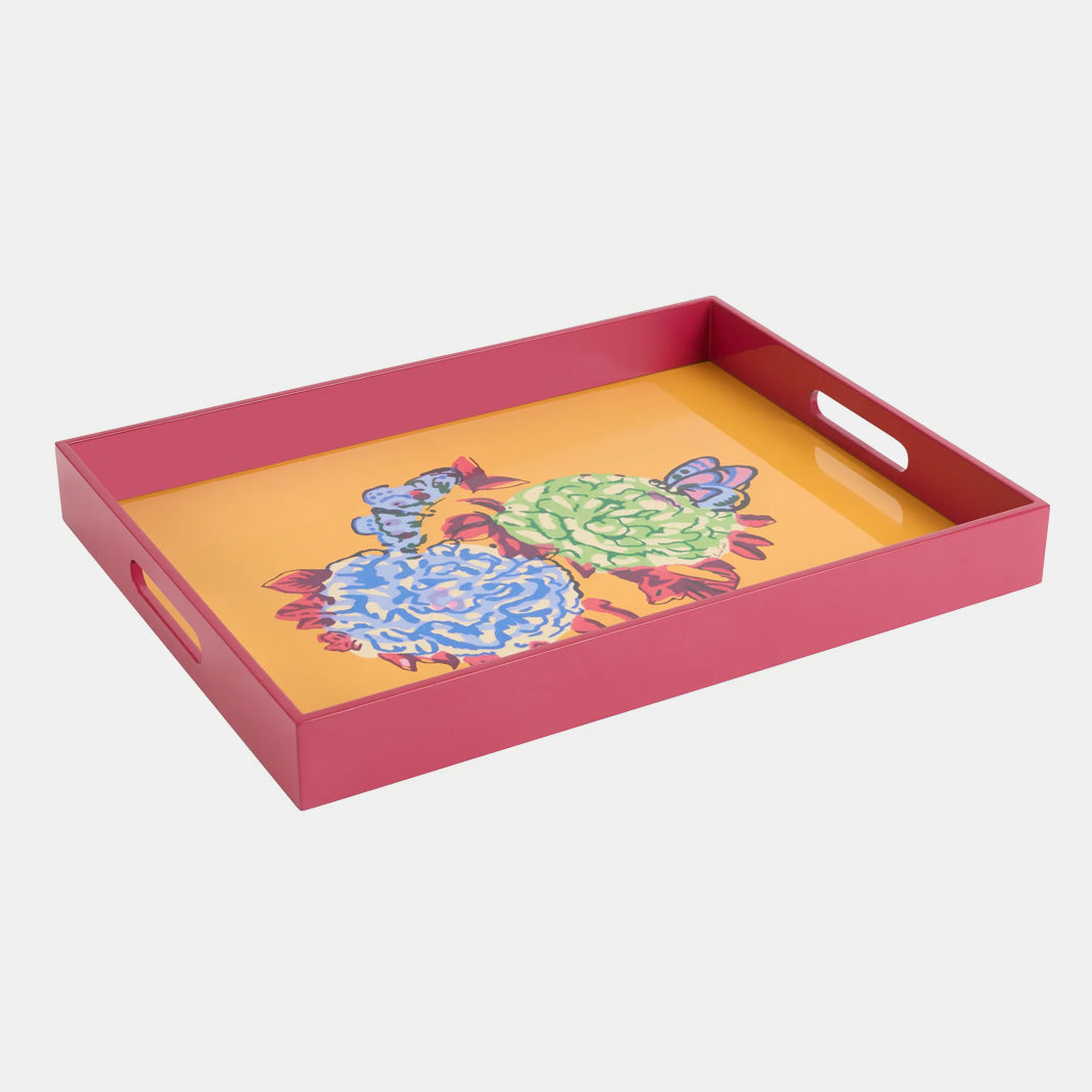 Queen Flower Gold Rectangle Tray