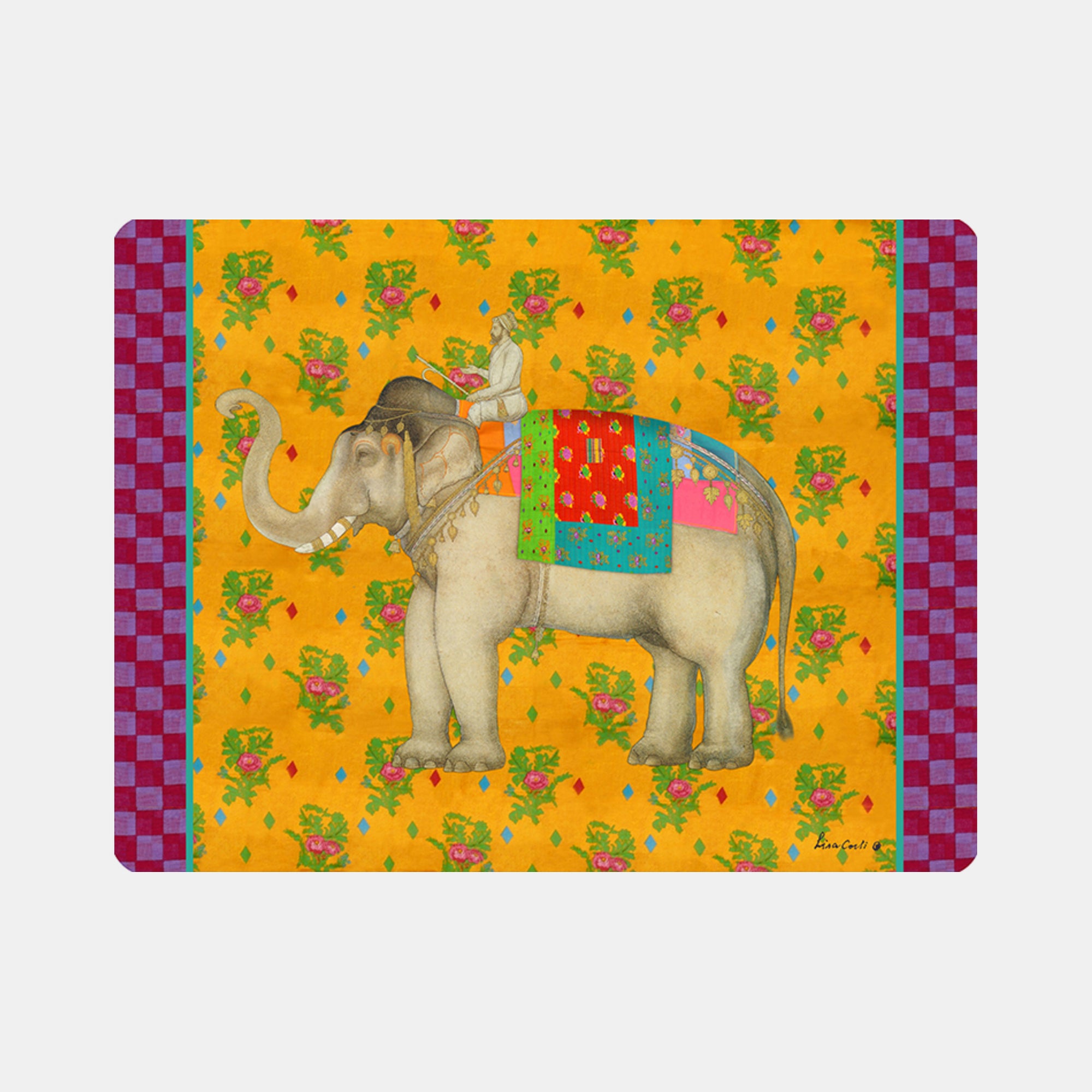 Rectangle Elephant Gold Placemat