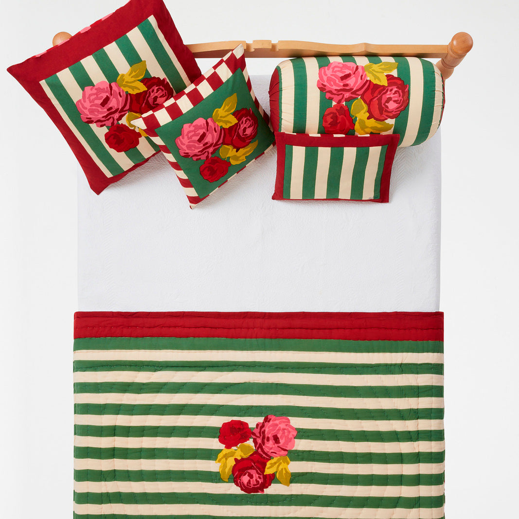 Nizam Stripes Green Square Pillow