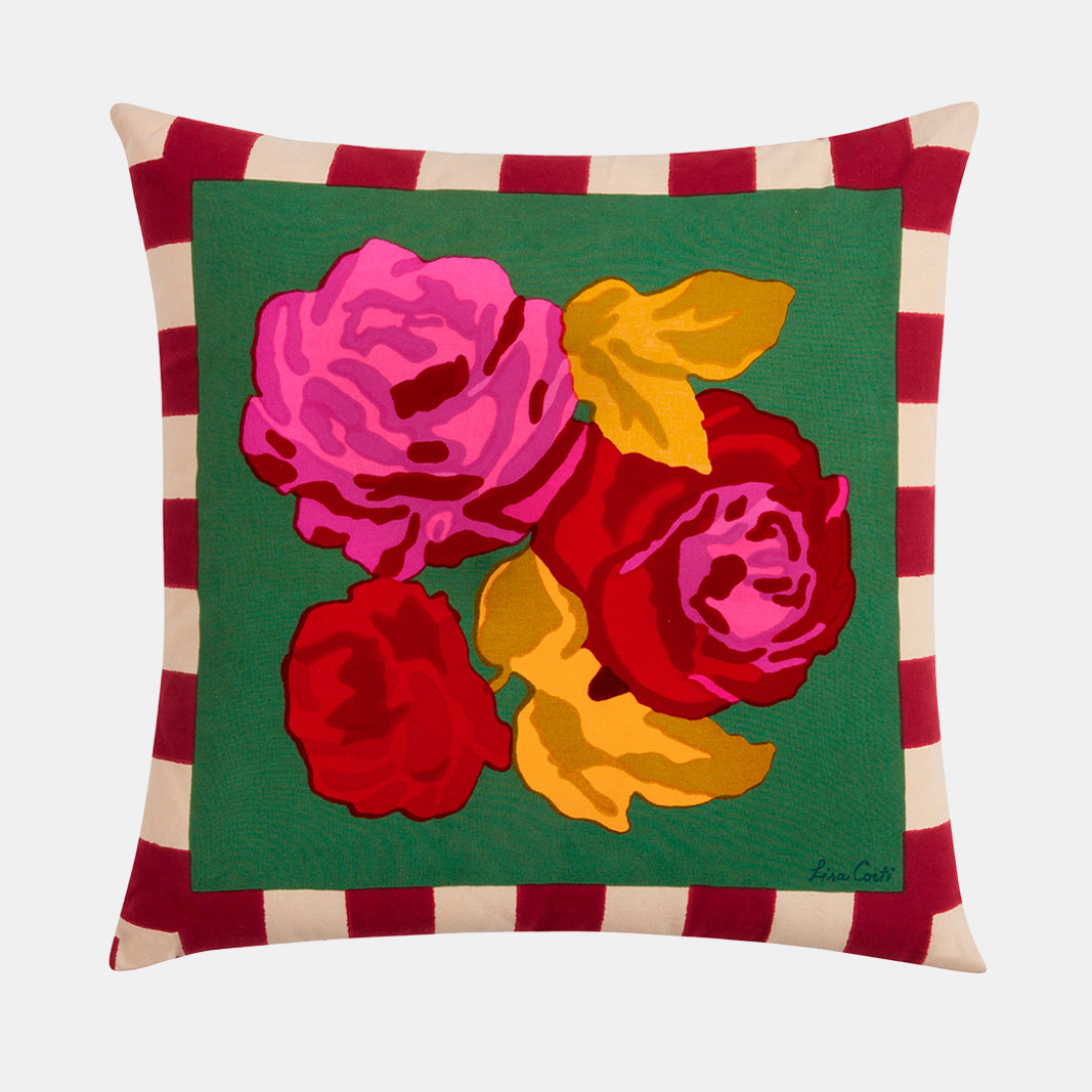 Nizam Stripes Green Square Pillow