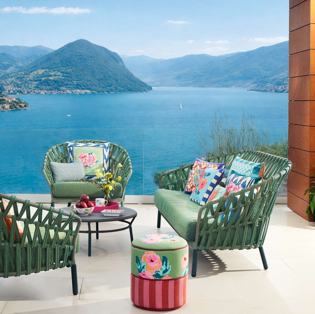Positano Red Tiles Square Pillow