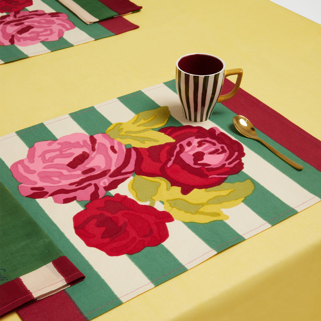 Nizam Stripes Green Canvas Placemat