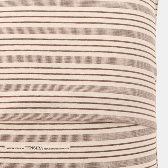Brown Stripe Pillow, square