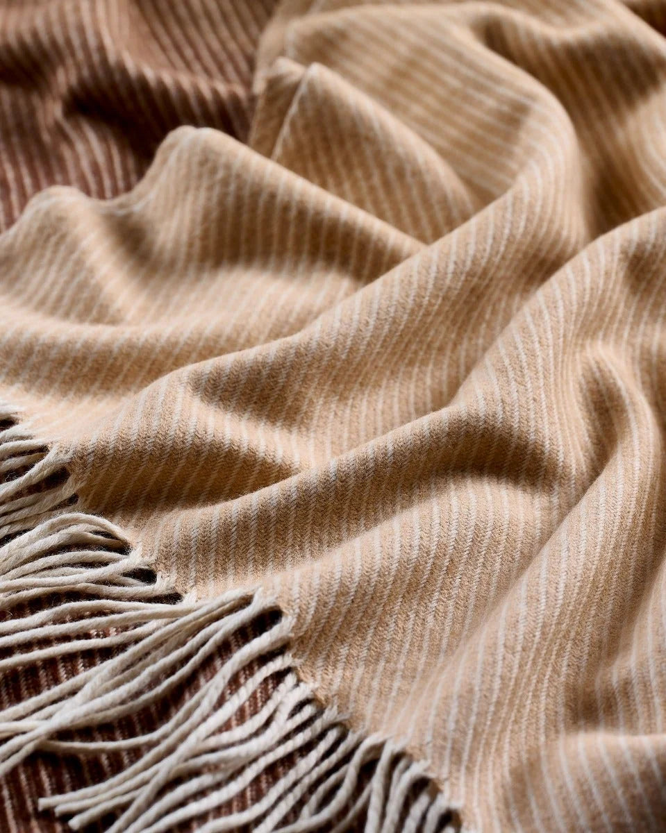 Ombre Camel Cashmere Blend Throw