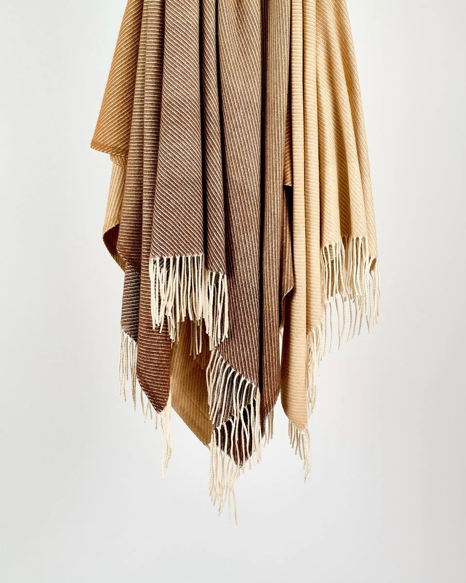 Ombre Camel Cashmere Blend Throw