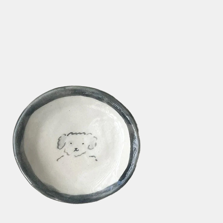 Handpainted Trinket Dish in Puppy