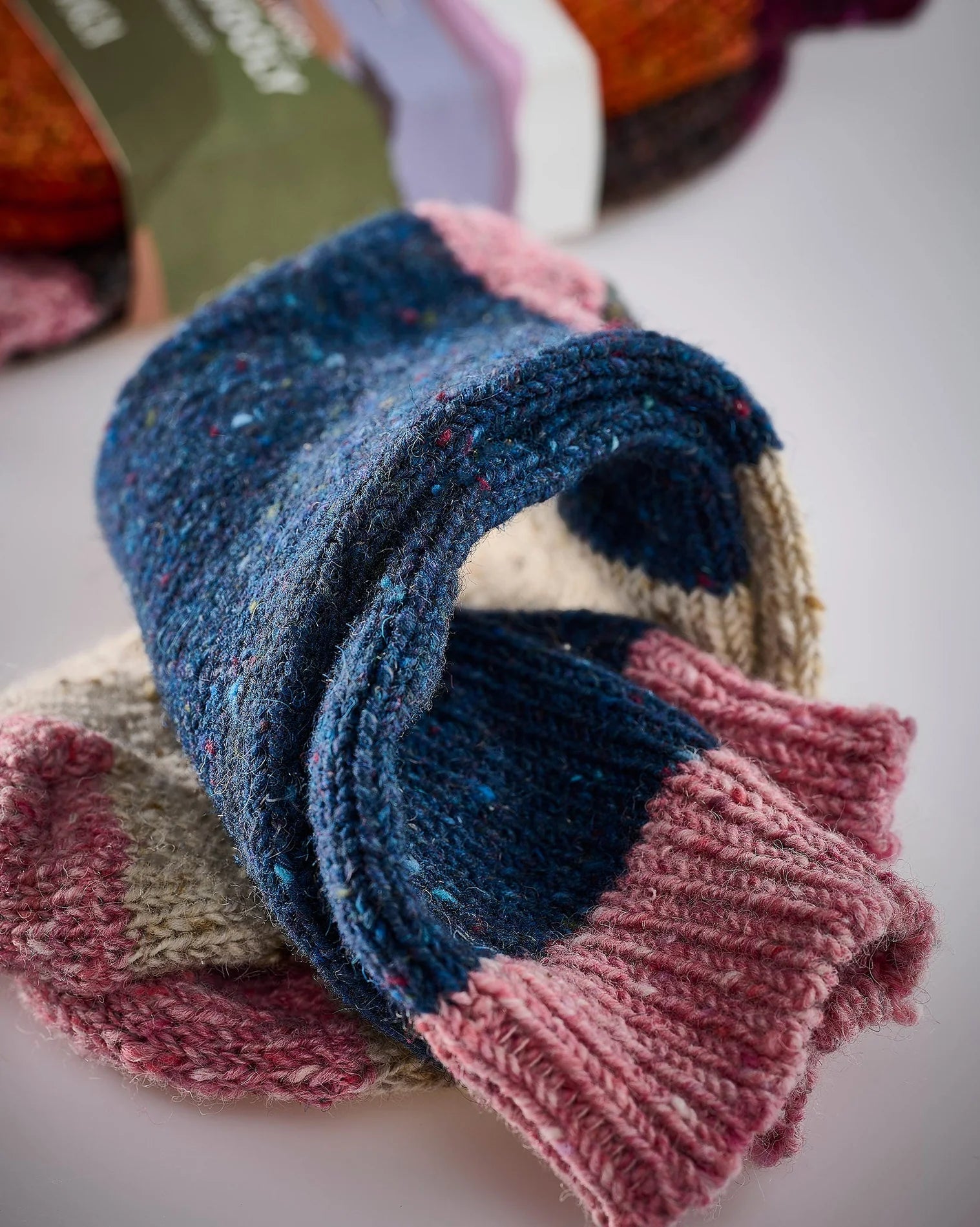 Women's Blue Donegal Wool Socks