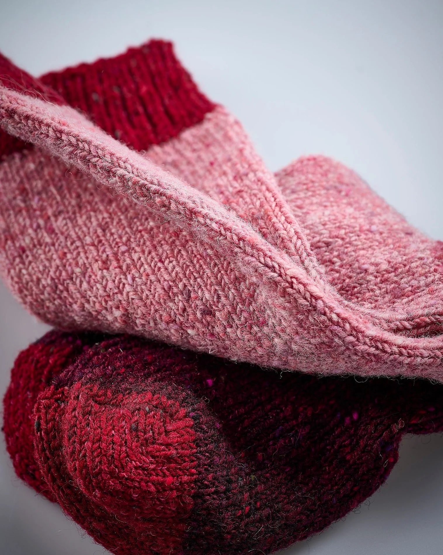 Women's Pink Donegal Wool Socks