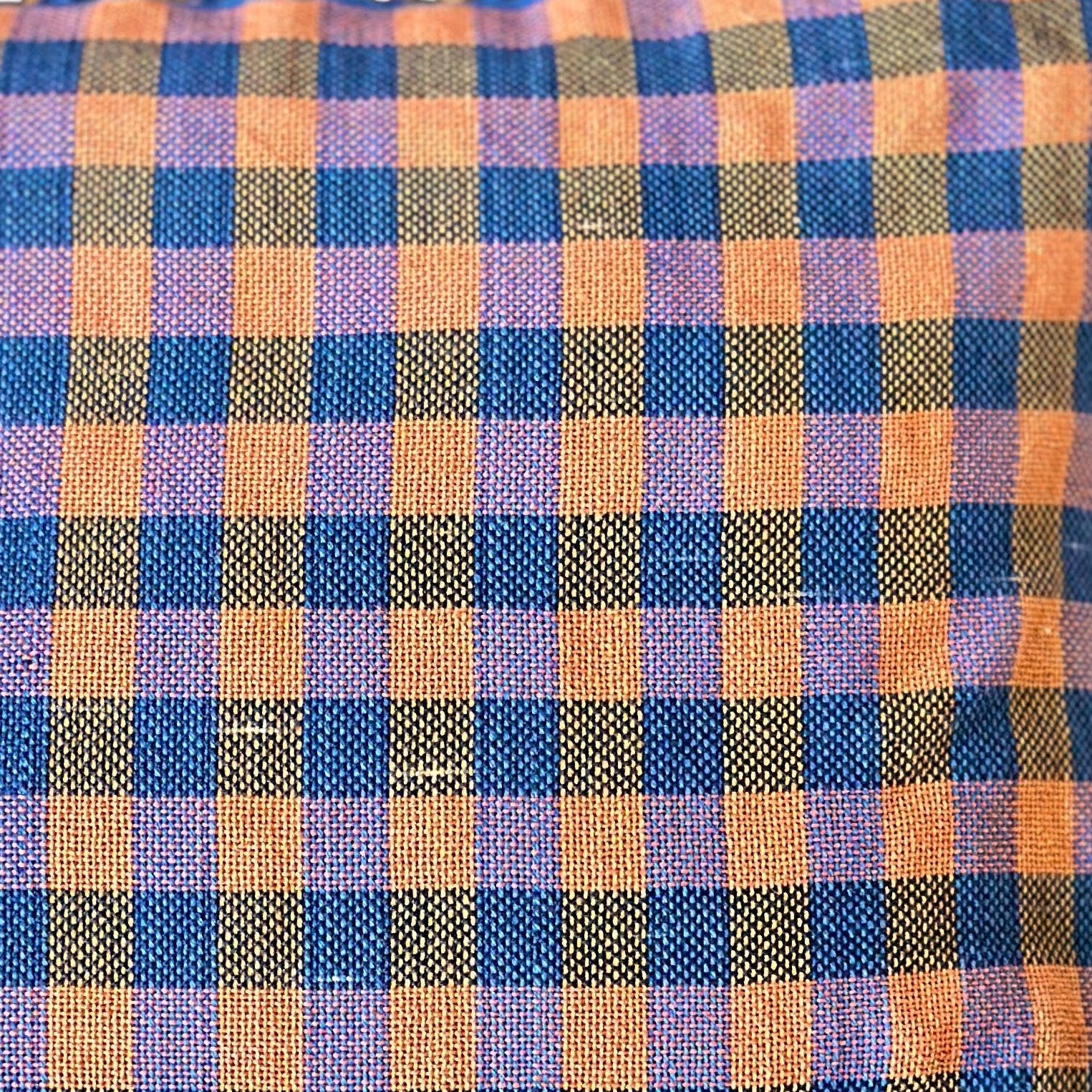 Pink Check with Fringe Square Pillow