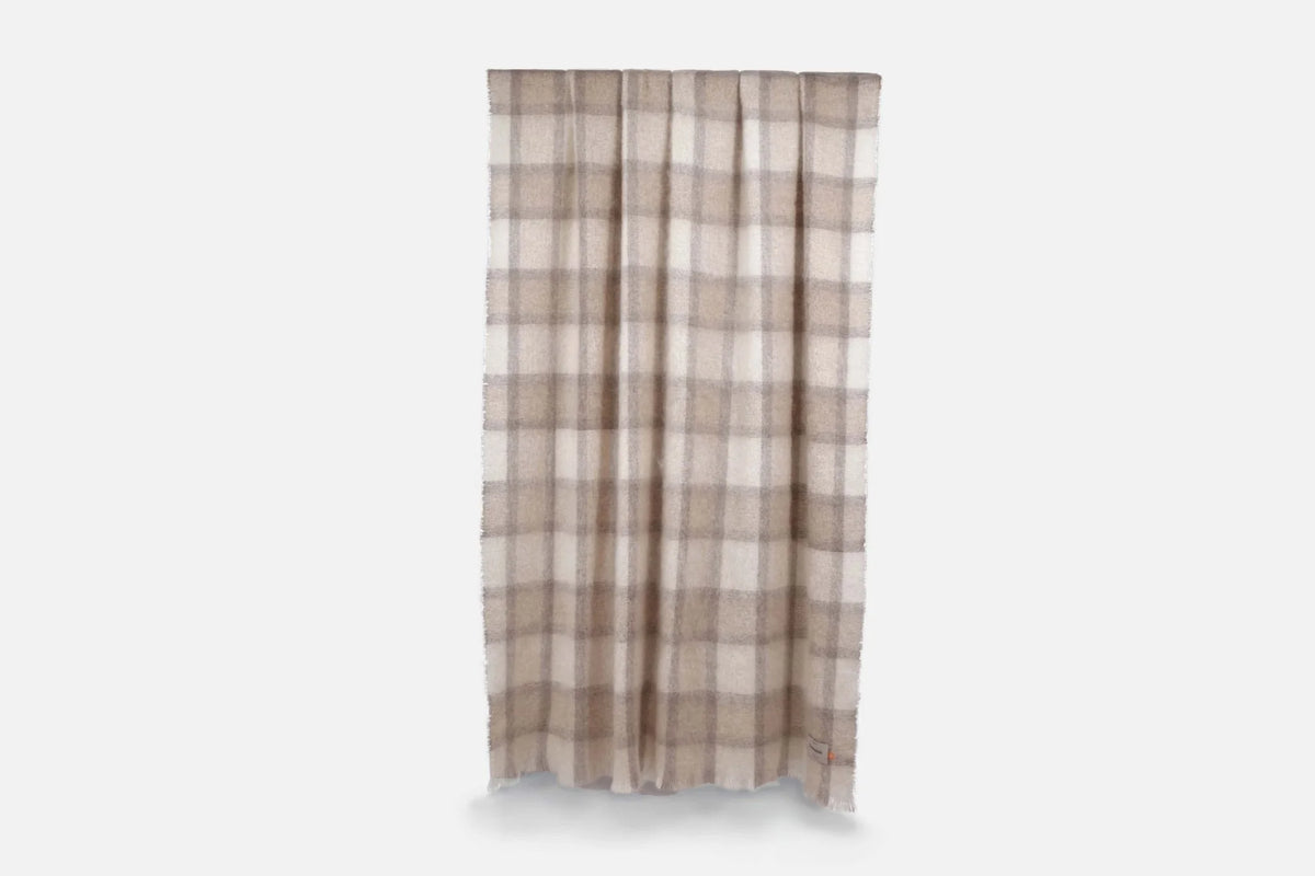 Drumin Fawn Plaid Mohair Throw