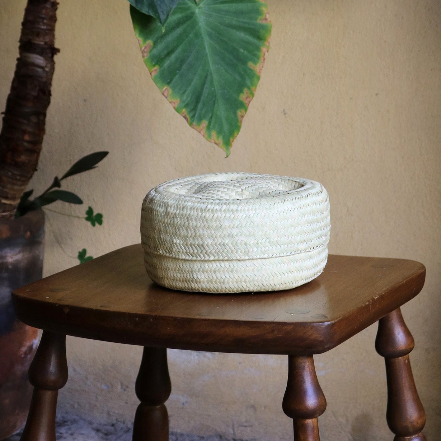 Lidded Basket in Small Natural