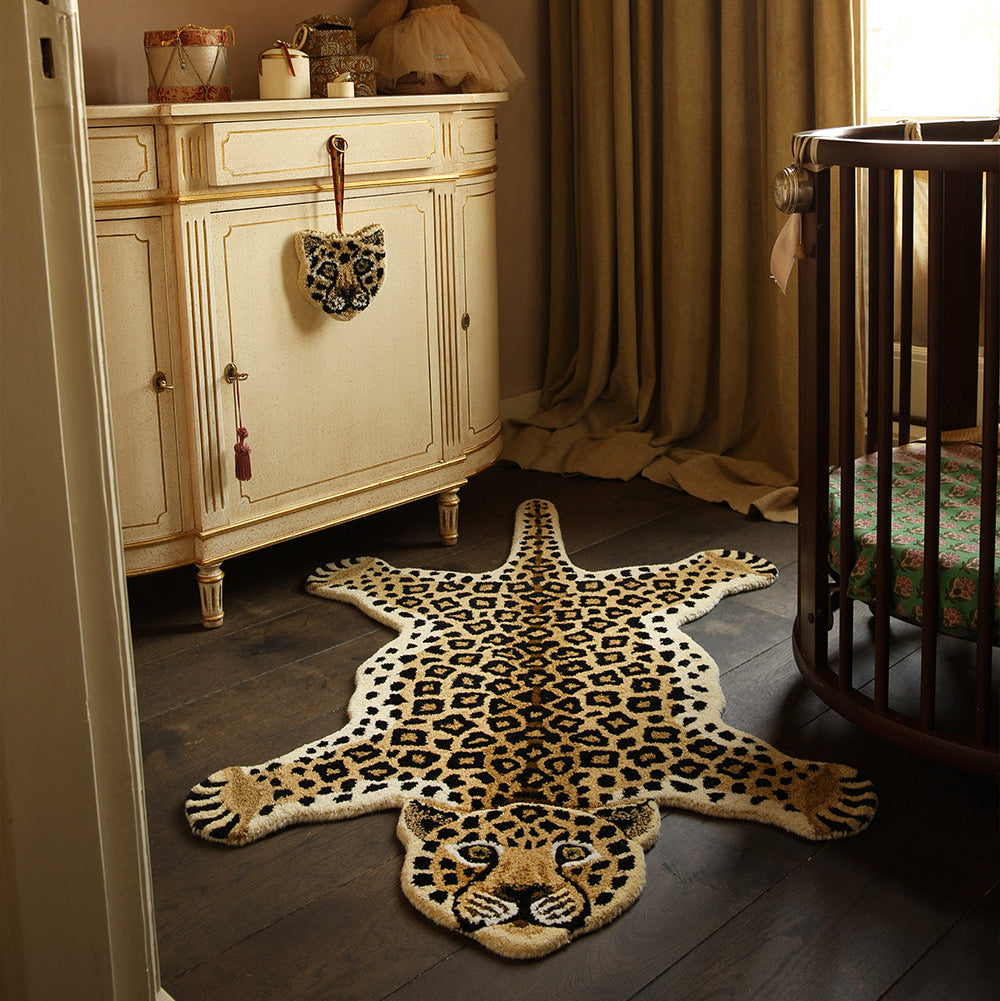 Leopard Wool Rug Large Loony Leopard Animal Rug by Doing Goods – Collyer's Mansion